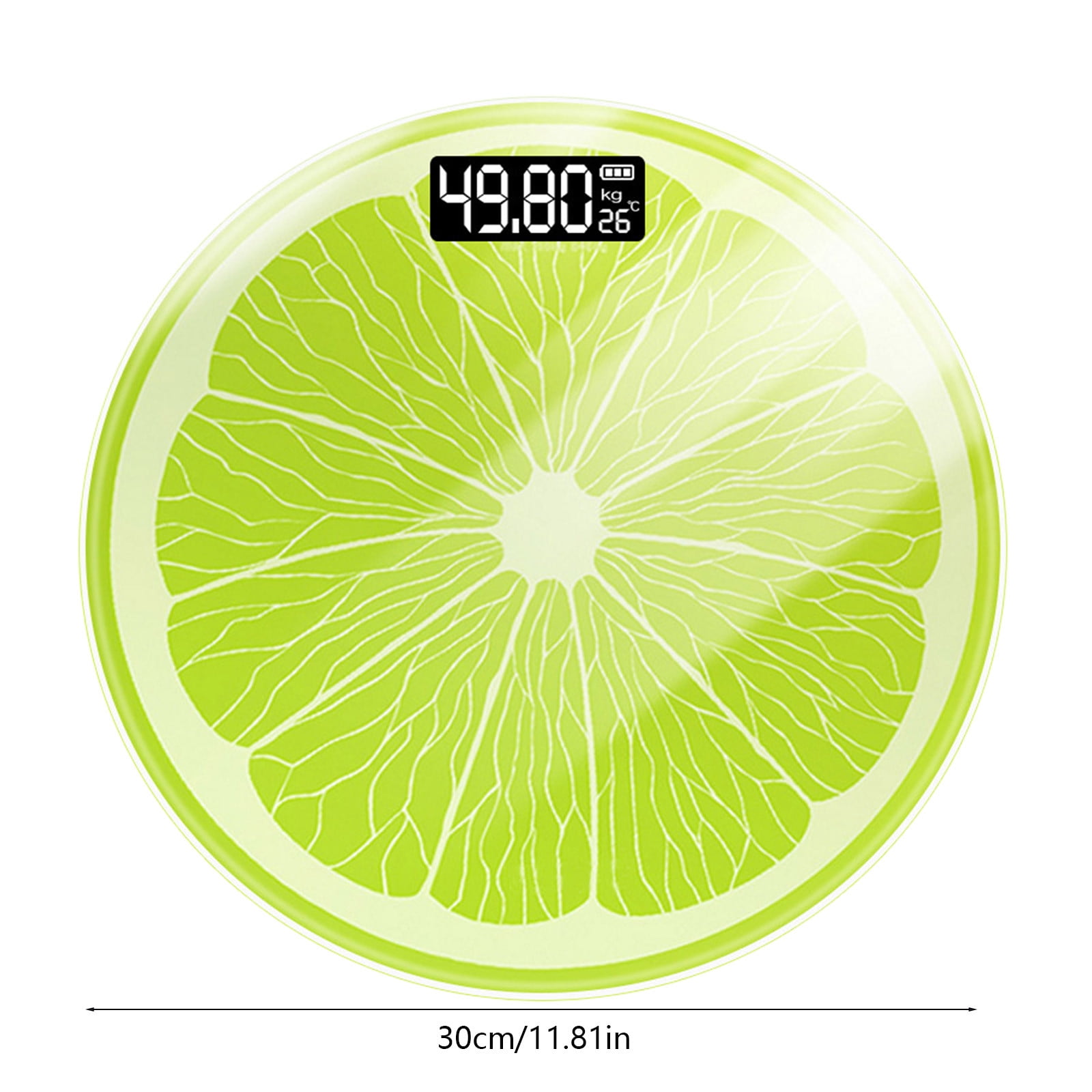 Aufmer 1 Pcs Fruit Pattern Weighing Scales, Glass Top Home Scale with USB Charging, Temperature Measurement Function Scale, Maximum 180kg Capacity for Body Weight Monitoring Gift