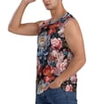 thumbnail image 3 of Lsque Rose Flowers Print Men's Cotton Blend Sleeveless Muscle Shirts (S-3XL)- Moisture Wicking, Odor Protection, UPF 30+,Small, 3 of 8