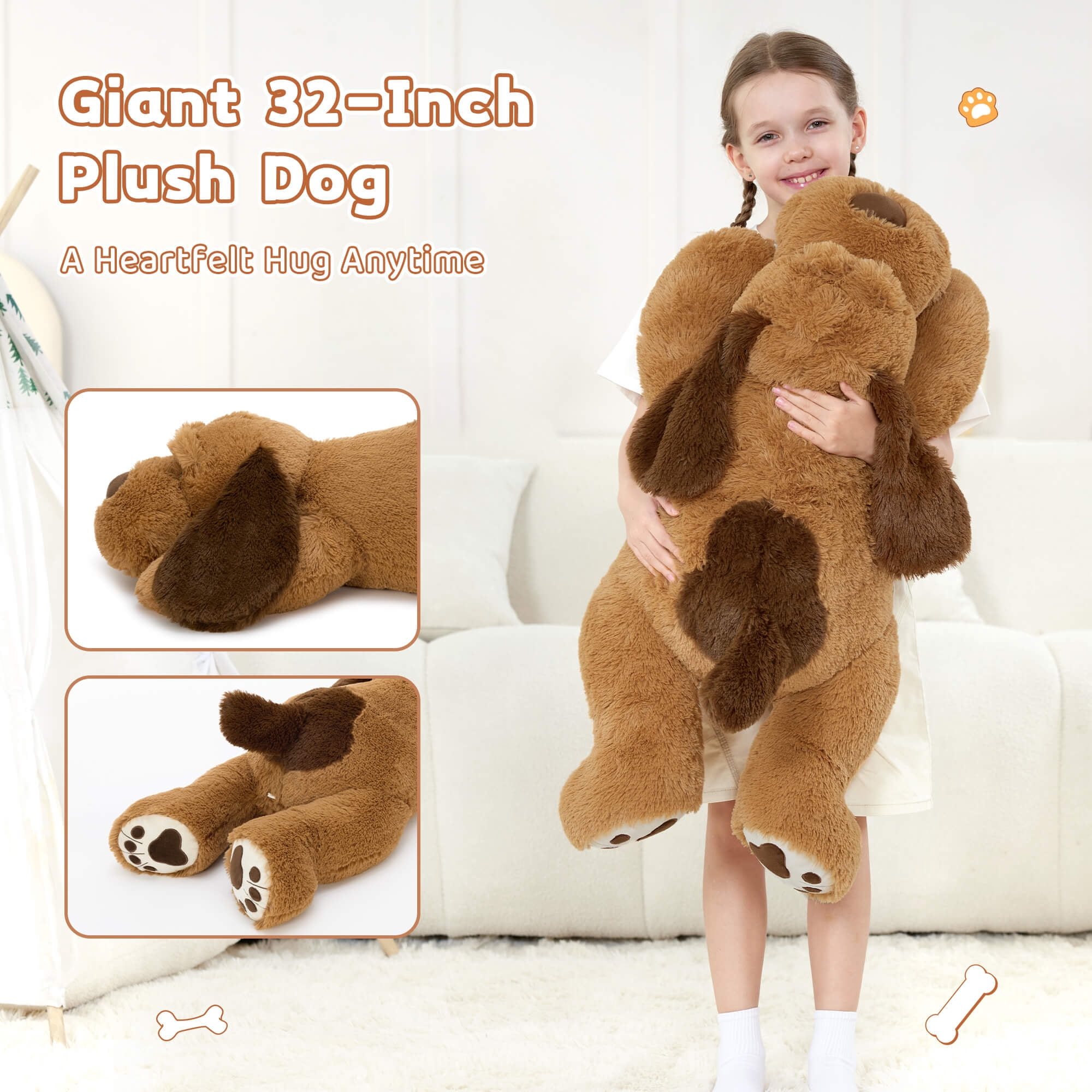 MorisMos Giant Stuffed Dog 32'' Puppy Stuffed Animal Big Plush Toy