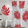 thumbnail image 6 of Red Grey Floral Shower Curtain Set with Hooks, Vintage Red White Grey Flower Water Repellent Shower Curtains for Bathroom Decor Sturdy Shower Curtain, Machine Washable 36x72 Inch, 6 of 9