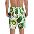 thumbnail image 3 of Naloa Green Avocado Men's Short Pajama Pants, Lounge Comfort Shorts with Elasticized Waistband and Side Pockets - Medium, 3 of 9