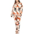 thumbnail image 2 of White Mark Fashion's Plus Size Printed Satin Pajama Set, 2 of 6