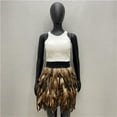thumbnail image 2 of Prolriy Mardi Gras Outfit for Women, Women's Feather Masquerade Stage Costume Performance Skirt Mini Skirts for Women, Women's Skirts Brown XXXL, 2 of 4