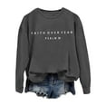 thumbnail image 4 of Women's Fashion Casual Solid Color Loose Long Sleeve Letter Print Round Neck Hoodie 4x Sweatshirt Band Sweatshirts Women Vintage Sweatshirt Womens Light Steel Sweatshirt Drop Shoulder Sweater Comfy, 4 of 4