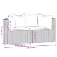 thumbnail image 4 of vidaXL Patio Corner Sofas with Cushions 2 pcs Black Poly Rattan, 4 of 8