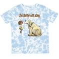 thumbnail image 3 of Inktastic Life is Better with a Dog Boys or Girls Toddler T-Shirt, 3 of 5