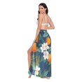 thumbnail image 3 of FORMRS Womens Long Sarong Beach Wrap Semi-Sheer Bikini Skirt Bathing Swimsuit Cover Up, Orange Fruit, 3 of 7
