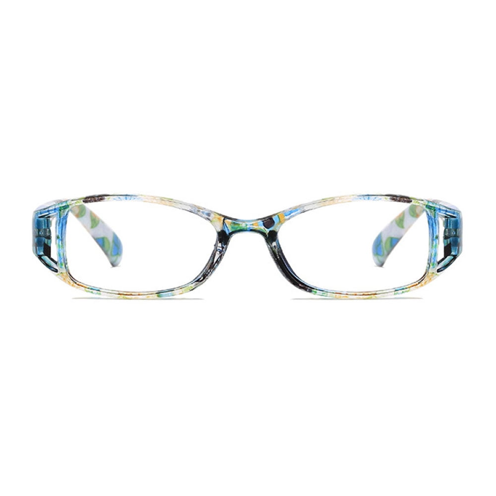 4 Pairs of Women Small Rectangular Anti-blue Light Reading Glasses 3.50 Printed Ultra-light Readers +3.50 Strength