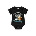 thumbnail image 2 of Girls Boys Father Day Romper Short Sleeve Crewneck Letter Milk Bottle Print Baby Romper, 2 of 10