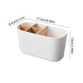 thumbnail image 3 of Divided Bathroom Countertop Organizer, 6.89-Inch Plastic Toothbrush Holder and Toiletry Storage Box with Removable Compartments, White, 3 of 5