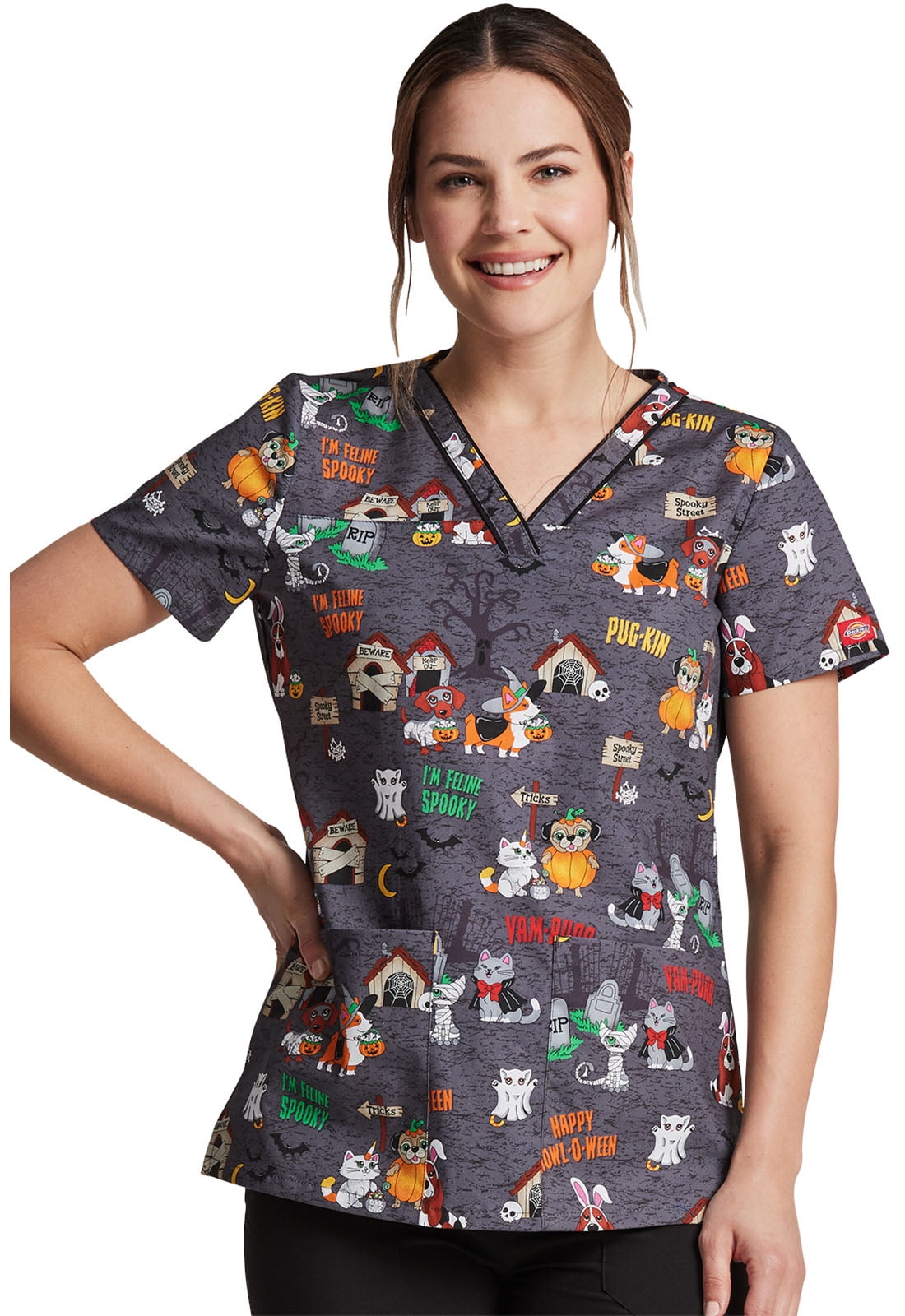 Dickies EDS Scrubs Top for Women V-Neck DK709 - Walmart.com