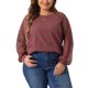 thumbnail image 1 of Blusas T-Shirts de Manga Larga de Encaje para Mujeres de Talla Grande Agnes Orinda 2X Color Púrpura Rojo, 1 of 6