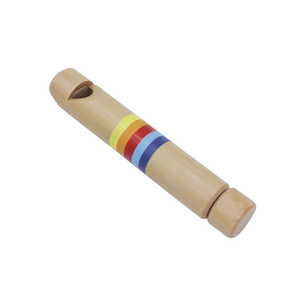 Vektenxi Push & Pull Wooden Fipple Flute Whistle Musical Instrument Toy Gift for Kids Children Boys Girls Durable and Useful