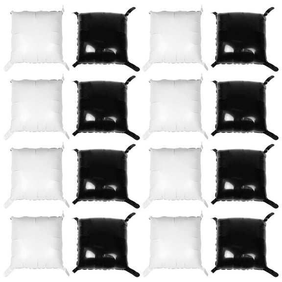 SEWCHICS 25Pcs DIY Black Square Foil Balloon Set with Strap for Reusable Party Wall Decorations