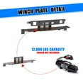 thumbnail image 4 of Front Bumper Winch Plate Compatible with 2019 2020 2021 2022 2023 Compatible withd Ranger,Heavy Duty Steel,Black Powder Coated, 4 of 8