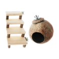 thumbnail image 4 of Casa de hámster de coco, coco para hámster, esconderse para dormir, correr con escalera, cueva para mascotas para jerbos, Chinchilla, Lemmings, rata, 4 of 9