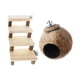 thumbnail image 4 of Casa de hámster de coco con jaula de escalera, accesorio para hacer ejercicio, cueva para mascotas, escondite para Lemmings, animales pequeños, ratas,, 4 of 9