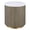 White and Greige, variant on Coaster Jason Round White Marble Top Drum Base Side End Table in Greige