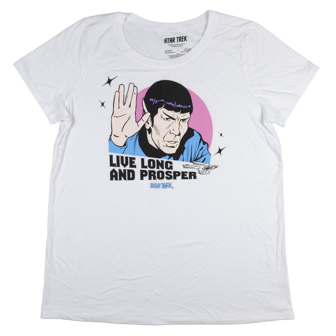 STAR TREK SPOCK LIVE LONG  T-Shirt  camiseta cotton officially licensed 