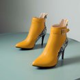 thumbnail image 5 of Fesfesfes Faux-Leather Boots for Women Winter Tassel Thick Heel High-heel Overshoes Mid-boots 6.5(38), 5 of 7