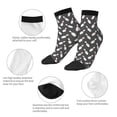 thumbnail image 5 of Rateoe Bowling Pins Pattern Quarter Crew Socks,Toe Seamed Ankle Socks,Cotton Cushioned Breathable Athletic Crew Sports Socks, 5 of 7