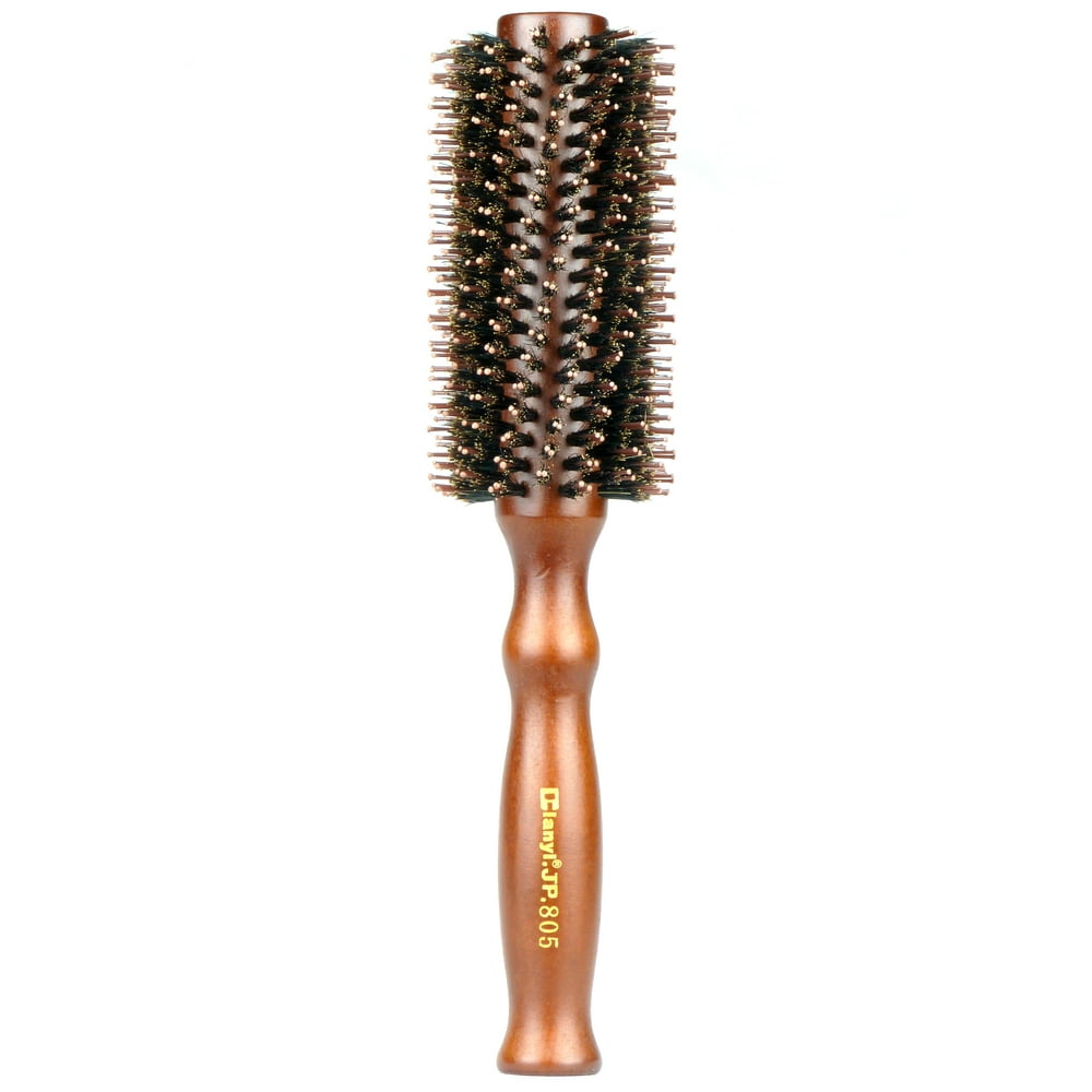 Styling Essentials Natural Boar Bristles Hair Brush, Round Comb Twill 2