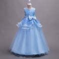 thumbnail image 6 of Trendfront Girls Dress Crew Neck Sleeveless Floral Bowknot Long Formal Princess Gown Birthday Party Evening Gown 5-16 Years, 6 of 6