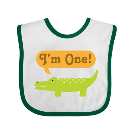 

Inktastic 1st Birthday Alligator Jungle Boys or Girls Baby Bib