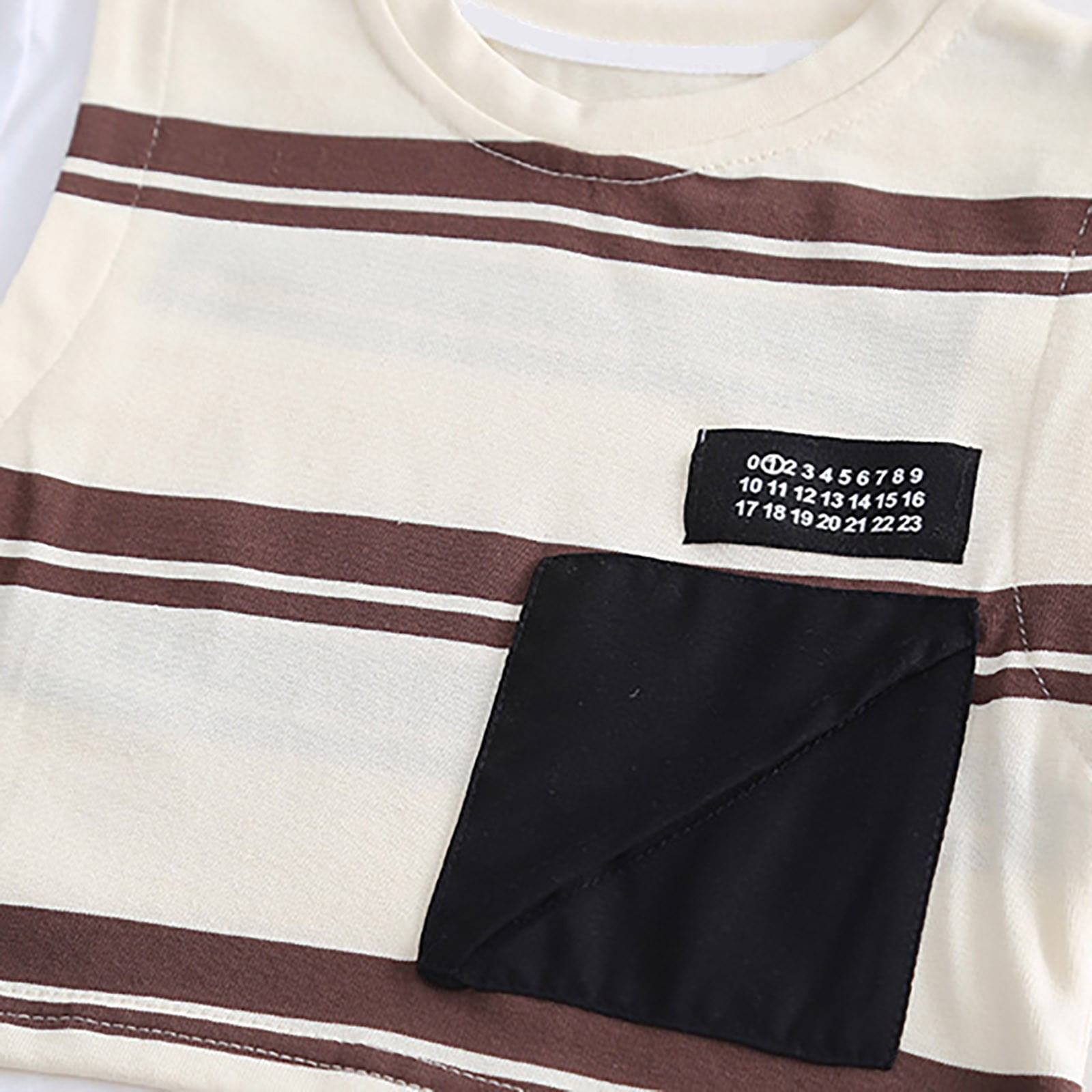 LNMQLPDBS Baby Boys' Clothing Sets Striped Short Sleeve Crewneck T Shirt with Pocket + Solid Color Shorts 2pcs Outfits Toddler Boys Clothes 3 Year Old Boy Gifts Summer Casual Set for School Daily