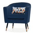 thumbnail image 5 of Magshion Barrel Chair, Modern Accent Chair with Pillow and Padded Seat, Upholstered Single Sofa for Living Room Bedroom Waiting Room Office, Navy Blue, 5 of 12