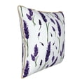 thumbnail image 2 of Fotbe Lavender Flowers Pattern Velvet Decorative Throw Pillow Covers with Elegant Piping, Soft Plush Cushion Cover for Sofa, Bed, Car, Office-20"x20", 2 of 8