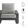 thumbnail image 3 of Lounge Chair Armchair Lounge Chair, Gray, Aluminum, Outdoor Patio Balcony Cafe Bistro Garden Hospitality Restaurant, Modern Contemporary, HB37961, 3 of 9