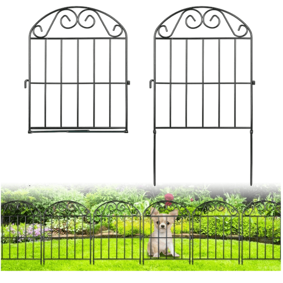 Black Rustproof Metal Wire Panel Border for Dogs Rabbits, Flower Edging for Landscape Patio Yard Outdoor D r, Arched