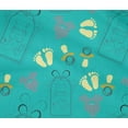 thumbnail image 4 of oneOone Cotton Flex Turquoise Green Fabric Clothes|Footprint & Baby Feeder Kids Sewing Material Print Fabric By The Yard 40 Inch Wide, 4 of 4