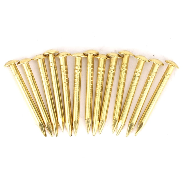 100 piezas de clavos de cabeza redonda de latón para bisagras de muebles, accesorios de herrajes de 10 mm, 15 mm, 18 mm, 22 mm y 18 mm de longitud
