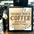 thumbnail image 2 of Letreros de Halloween con CAFÉ RECIÉN BOO'D, divertidas decoraciones para cafeterías de Halloween, accesorios de madera para decoración de cocinas de Halloween, lindas decoraciones de Halloween, decor, 2 of 8