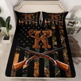 thumbnail image 2 of Manfei Rustic Monogrammed K Queen Sheet Sets, Western Stars Stripes Print Flat Sheet, Teens Kids Women Men Queen Fitted Sheet, Lightweight Room Decor, 4 Pieces, 2 of 7