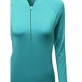 thumbnail image 3 of FashionOutfit Women's Basic Solid Active Track Zip Up Pull Over Top, 3 of 3