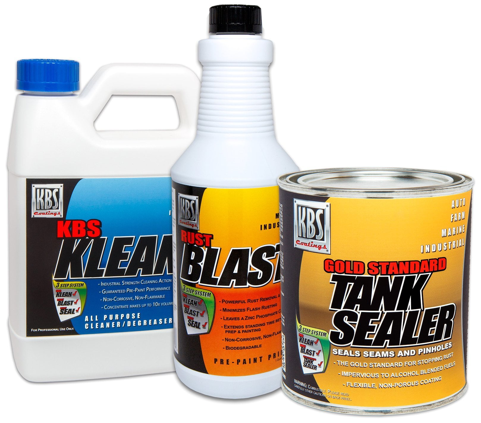 KBS Coatings 53000 Auto Fuel Tank Sealer Kit, Seals Up to 25 Gallon Tank NEW