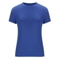 thumbnail image 6 of tarylea Plus Size Tops for Women Crew Neck Short Sleeve T-Shirts Slim Fitted Solid Color Tops Casual Summer Basic Stretch Tops, 6 of 8