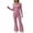 Wine, variant on UAMVSH Womens Striped Pajama Set Cute Crewneck Crop Tops with Flare Leggings Casual Slim Fit Long Sleeve Sleepwear 2 Piece Outfits