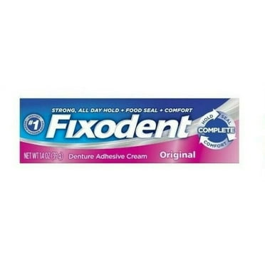 Fixodent Complete Denture Adhesive Fit & Strong Hold Cream, 1.4oz, 5-Pack