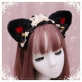 thumbnail image 1 of Lindo accesorio para el cabello de Lolita, diadema de Lolita de peluche de gato, diadema con orejas de gato de encaje, 1 of 4