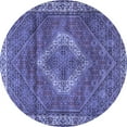 thumbnail image 1 of Ahgly Company Machine Washable Indoor Round Medallion Blue Traditional Area Rugs, 8' Round, 1 of 4