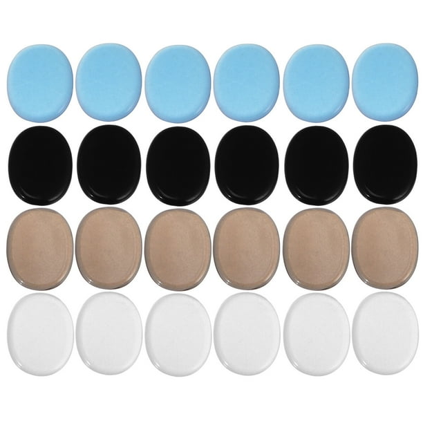 24 piezas de silicona tambor autoadhesivo Snare Mute Mat Damper Gel Pad Silicone Drum Damping Drum Damper para controlar el tambor (transparente + café + azul + negro)