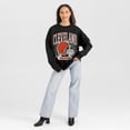 thumbnail image 3 of Women's Gameday Couture Black Cleveland Browns Oversized Victory Lane Black Label Premium Fleece Sweatshirt, 3 of 6