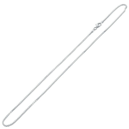 - Gem Avenue Sterling Silver 1.5mm Box Chain Necklace with Lobster Clasp
