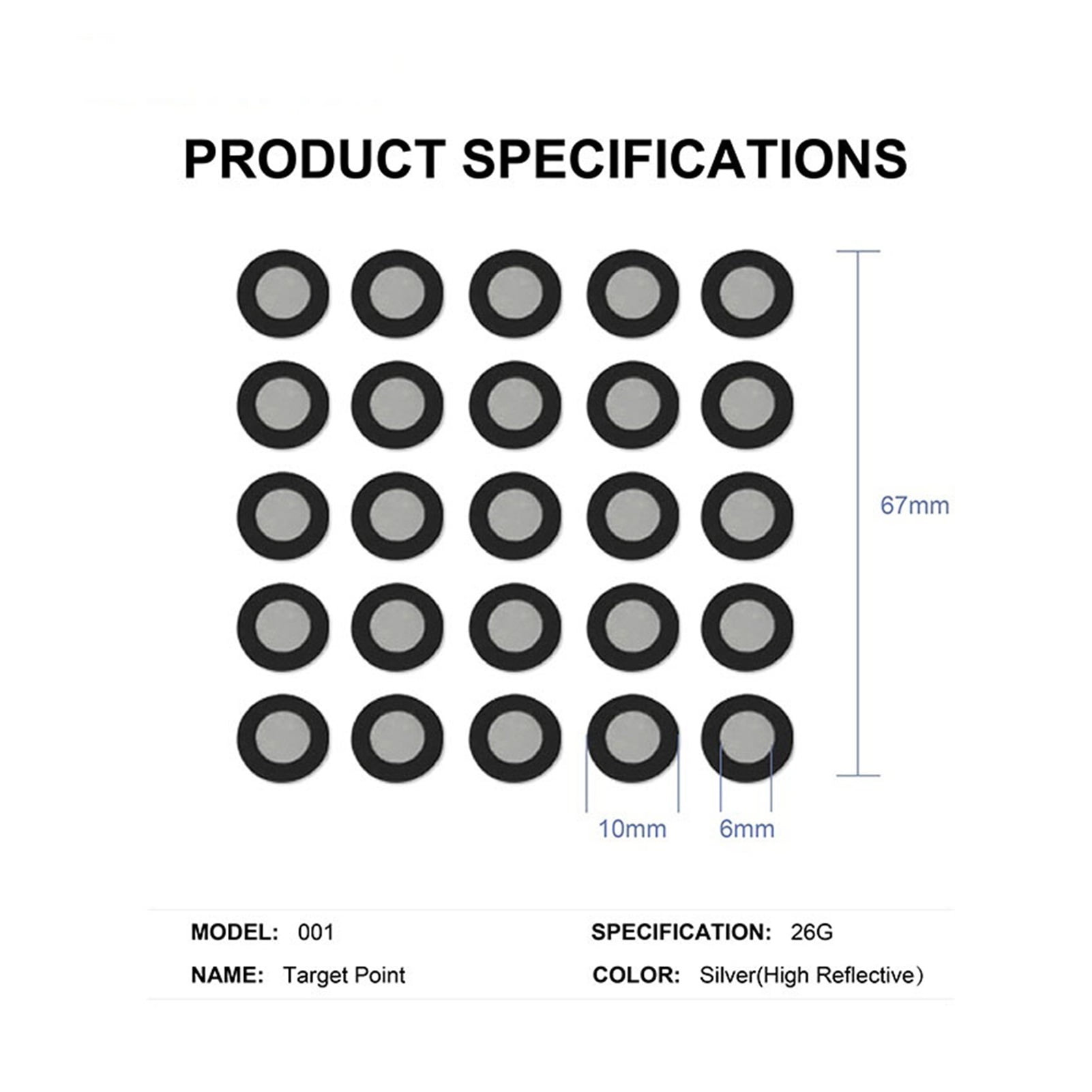 1000pcs Markers For 3D Scanning 6.0 Mm Reference Marking Point Diffuse Reflection Markers For 3D Scanner Positioning Targets