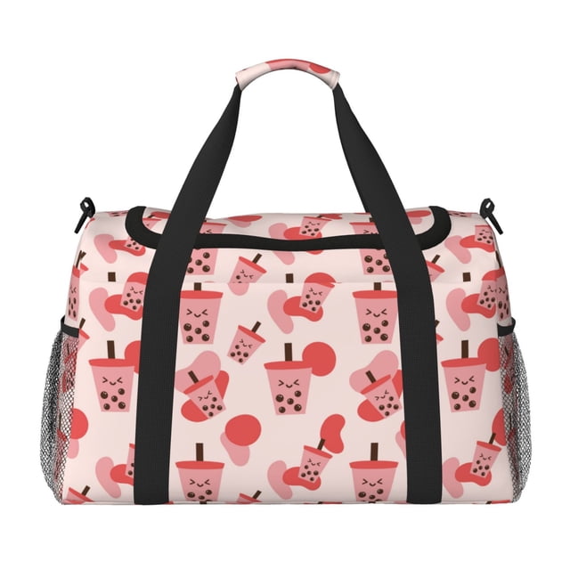 Disketp Milk Tea5 Bolsa de Viaje Tipo Duffle, Bolso de Mano para Fin de Semana para Mujer, Bolsa de Gimnasio Ligera para Hombre, Esencial para Viajes