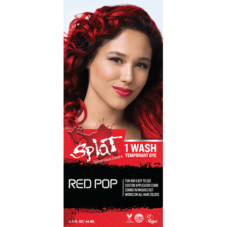 Splat 1 Wash Temporary Hair Dye Red Pop Hair (Best Lip Color For Red Hair)